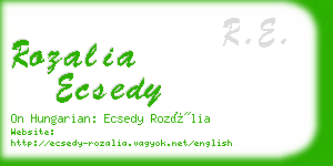 rozalia ecsedy business card